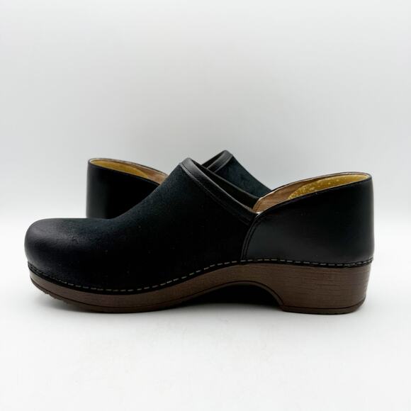 Dansko Womens Brenna Clogs EU 40 US 9.5 Black Burnished Suede Leather NIB - Picture 7 of 12